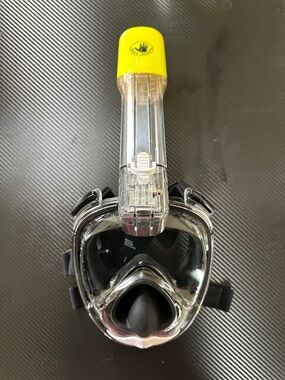 Full-Face Snorkel Mask with Yellow Snorkel Top